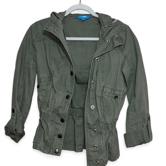 Green Canvas Jacket Oversized Streetwear Military Aesthetic - Picture 2 of 3